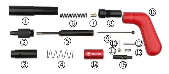 330mm 13&quot; Length Silent Ceiling Fastening Tool with Mini Punch and Concrete Nail Gun