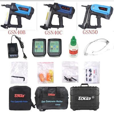 Powerful Toua GSN50 Gas Powered Nail Gun Pneumatic Nailer Adjustable Power Tools