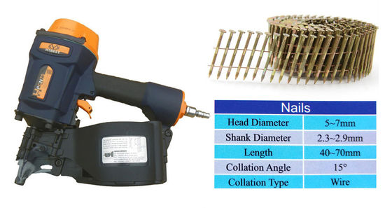 Boost Productivity with HPCN70 Pneumatic Pallet Coil Nailer and Stacker 250-350 Nails