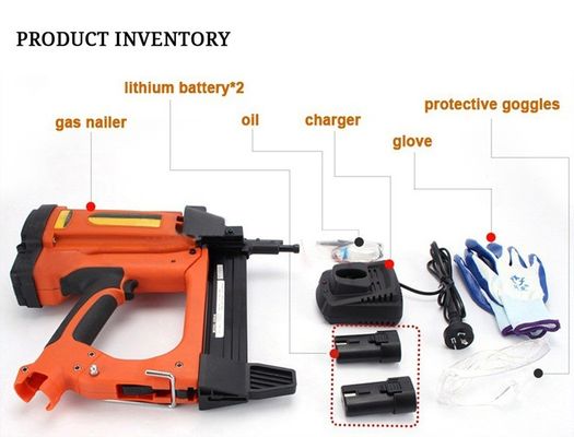 Gas Actuated Nail Gun GSR40 with Strong Capacity and Rechargeable 7.2V/2Ah Battery