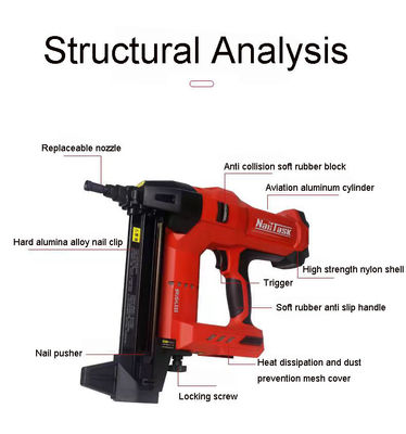 Electric Lithium Battery Nailer for Concrete and Steel Roof Decoration 15-40mm Nails