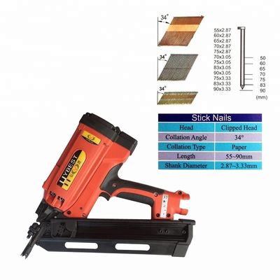 378*374*110mm 34 degrees Cordless Portable Framing Nail Gun with 50-90mm Nail Range