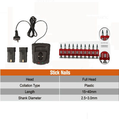 4000nails per charge Battery Life Gas Tool Concrete Steel Nail Gun with 455*388*110mm Size