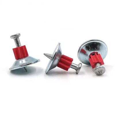 ISO Standard 1'' Washer Dia. Galvanized Concrete Pins Masonry Nails with Round Washer