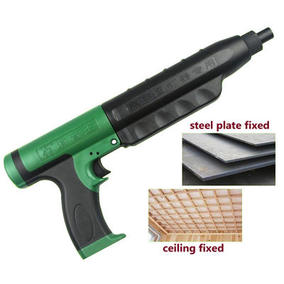 Silent Black Green Powder Nail Gun with 2.2kg Capacity and Noise Reduction Feature