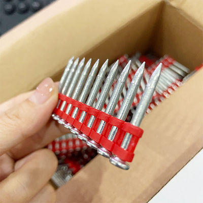Steel 60 Mechanical Galvanizing Gas Concrete Nails with Reinforced Red Collated Stripe