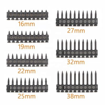 3.0mm Shank Diameter Black Tape Gas Concrete Nails for Construction 16-38mm Length