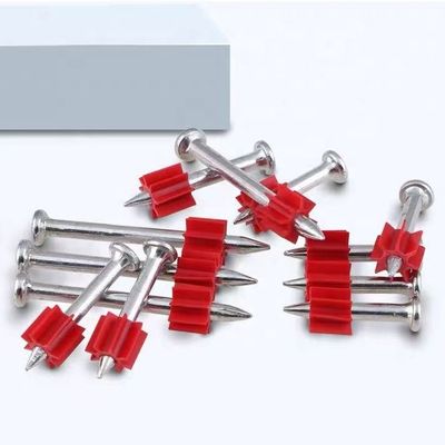 General Head Diameter Silver Galvanized Shoot Nails with Red Rubber Washer 100 pcs PACK