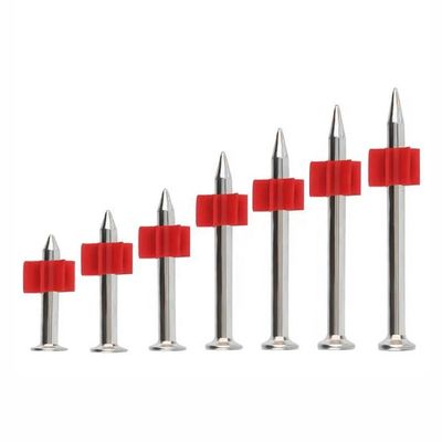 General Head Diameter Silver Galvanized Shoot Nails with Red Rubber Washer 100 pcs PACK