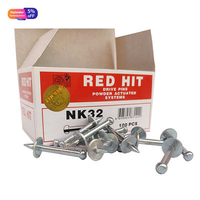 ISO Standard Steel Red Hit NK32 Drive Pin with Metal Washer Shooting Nails