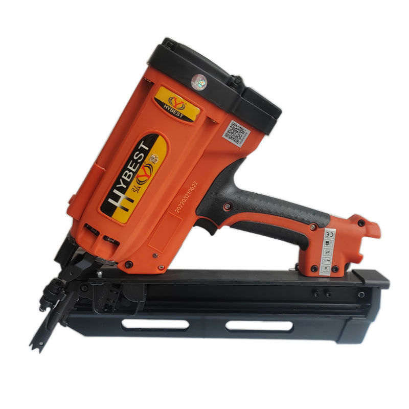 Strong Capacity Orange Gas-Actuated Framing Nail Gun for Construction and Decoration