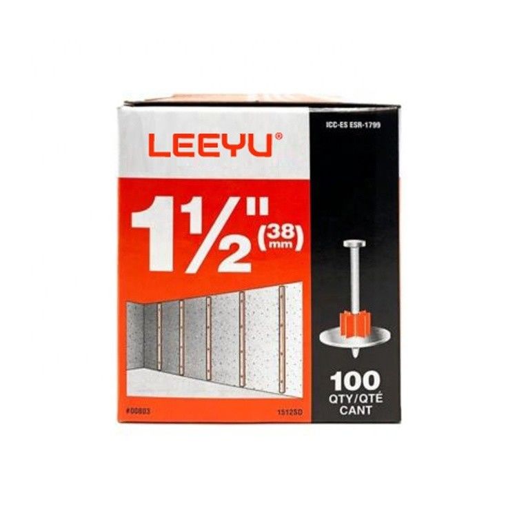 Galvanized 1-1/2 in. / 38mm Drive Pin with Washer 100-Pack Point Cut Point Sharp Point