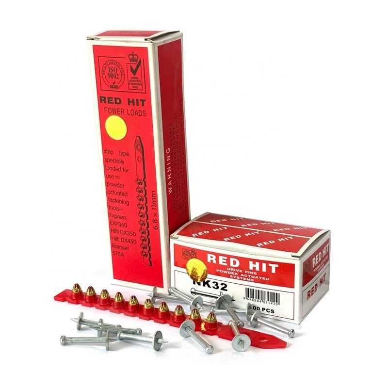 Concrete Nail RED HIT 6.8*11 Power Loads and NK32 Drive Pins with Flat Head Style