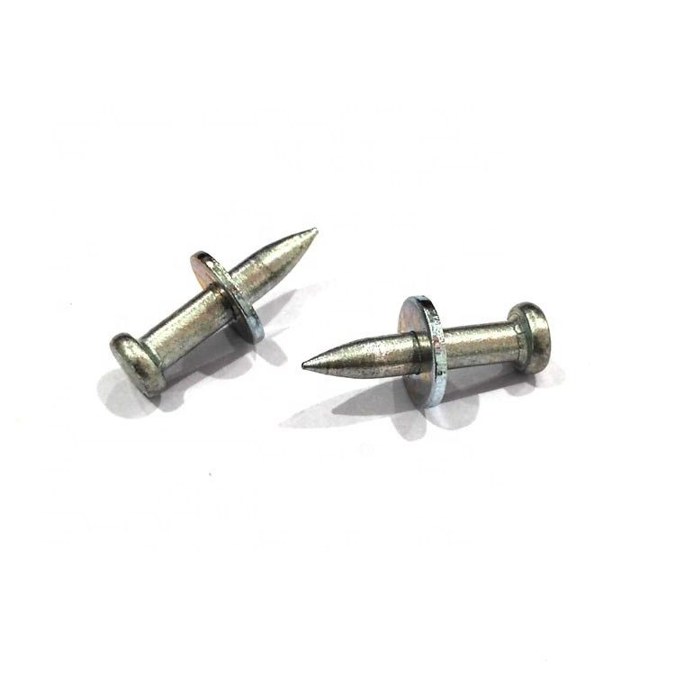 6.2mm Head Dia. Silver Crown Steel Hammer Concrete Nails with Galvanized Finish and Washer