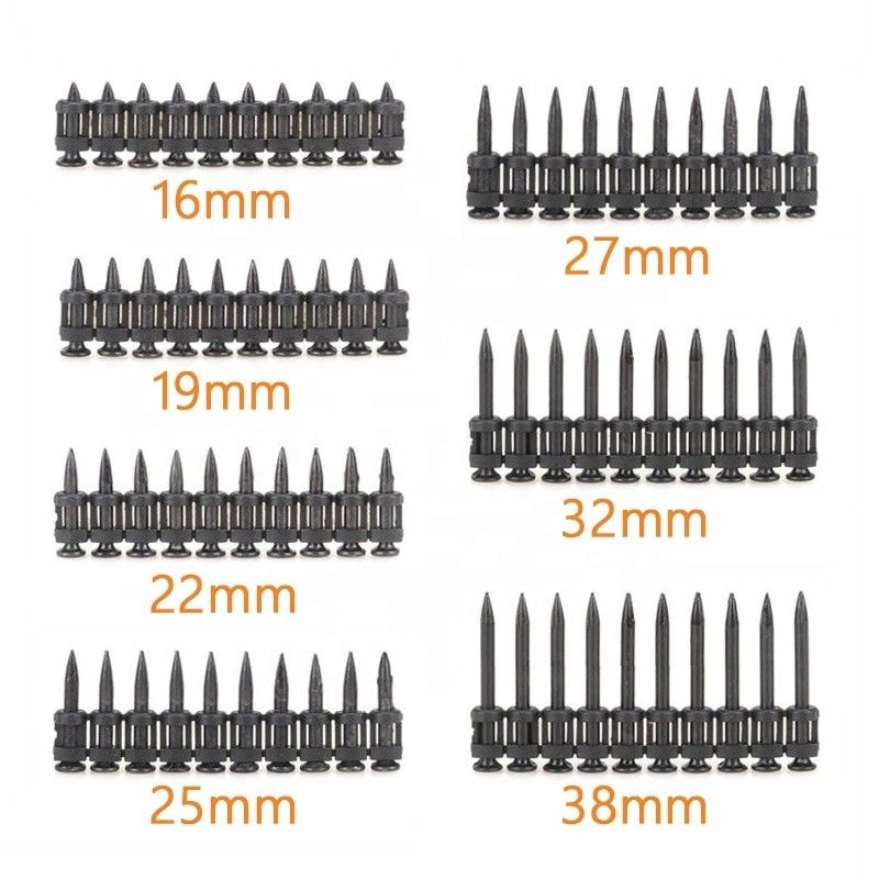 3.0mm Shank Diameter Black Tape Gas Concrete Nails for Construction 16-38mm Length