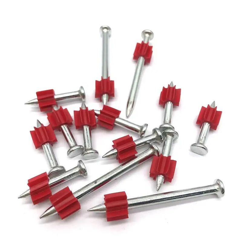 Concrete Power Nail Gun NS301T with Red Flute Shooting Nails and Shake Dia. 3.7mm