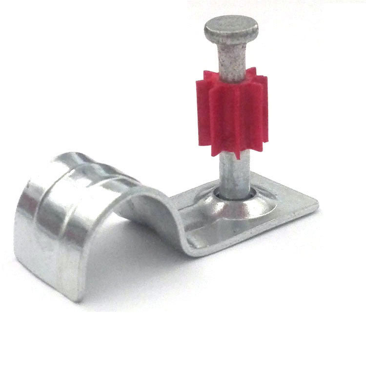 7.6mm Head Diameter Pin Clip Nail One Hole Conduit Strap for Secure Attachment to Concrete